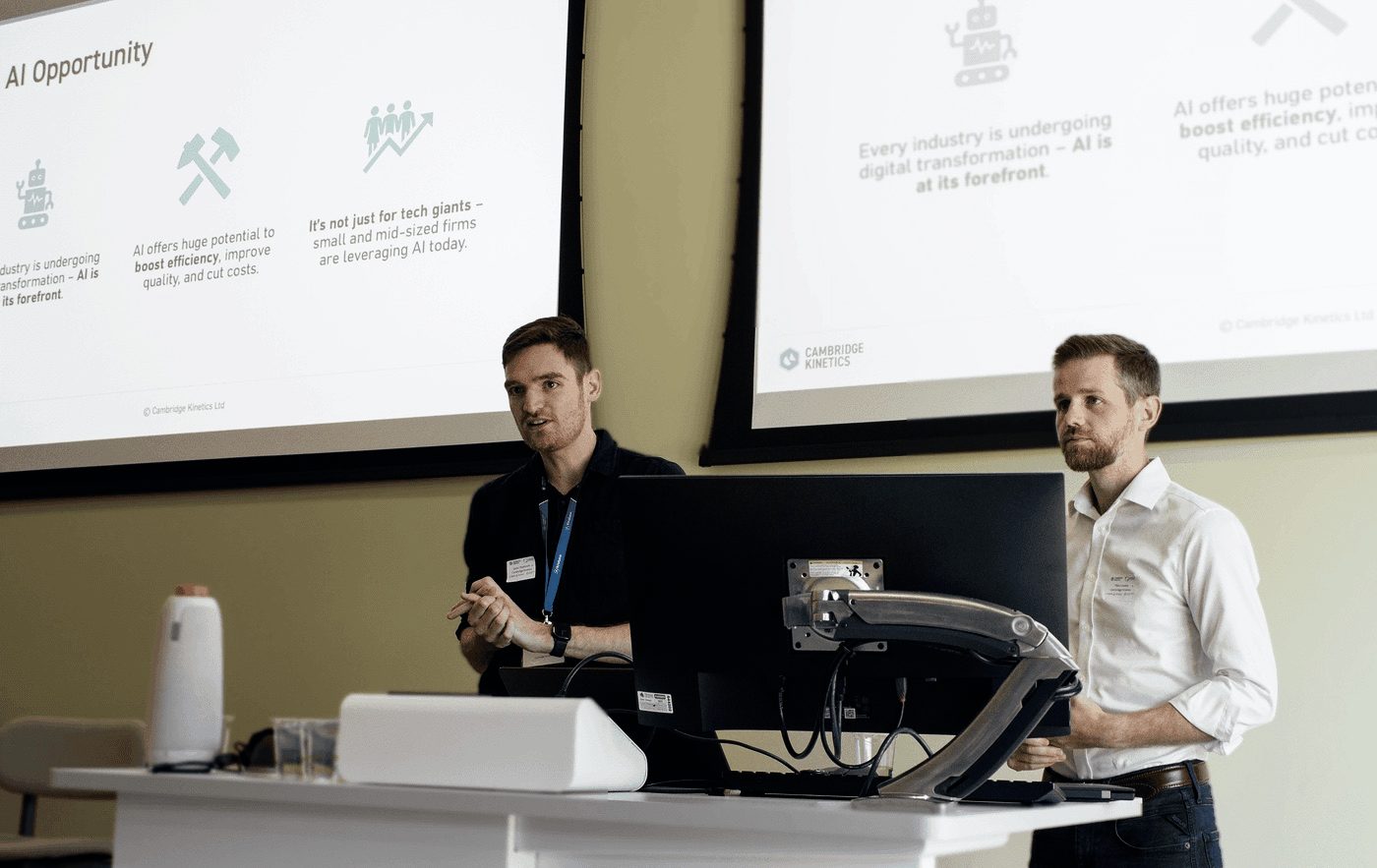 Jason presenting on the AI opportunity for small businesses